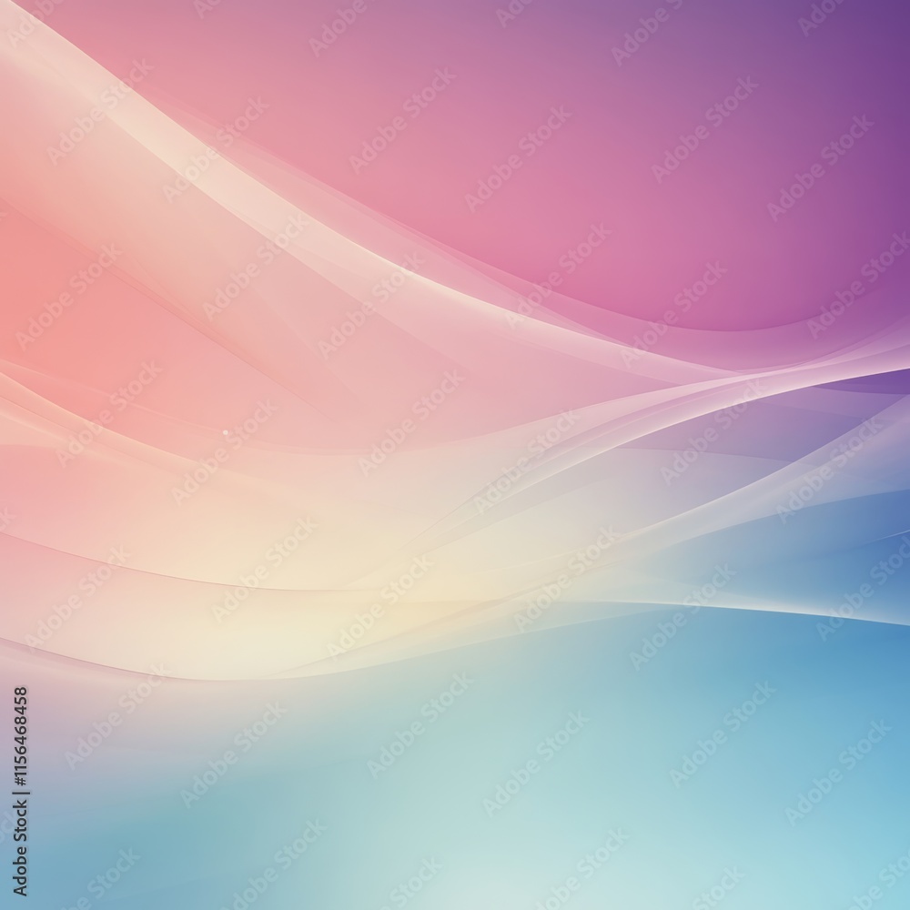 Poster soft pastel gradient background with flowing wave patterns, perfect for creative design projects and