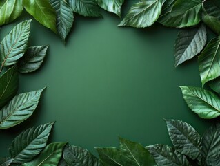 Fototapeta premium Green background with green leaves