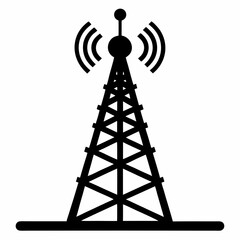 Cellular Tower Silhouette Vector Art