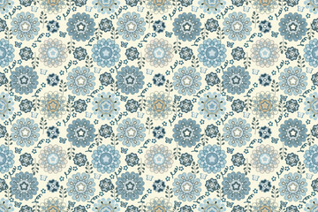 Fantasy flowers abstract floral seamless repeat pattern