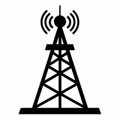 Cellular Tower Silhouette Vector Art