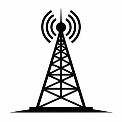 Cellular Tower Silhouette Vector Art