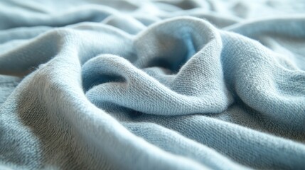 Soft Blue Fabric Draped in Gentle Waves