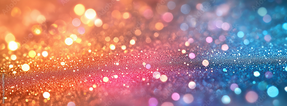 Aufkleber pastel rainbow glitter background featuring a soft bokeh effect, creating an enchanting and dreamy a