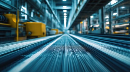 Textile Factory Loom Weaving Threads Production