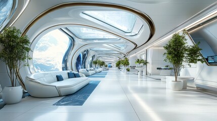 Obraz premium Innovative space station design low earth orbit architectural showcase modern environment collaborative vision for future