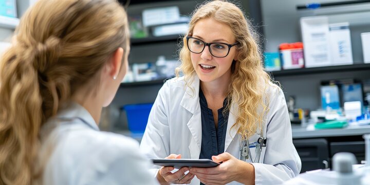 Occupational Therapist Assisting Patient with Therapy Goals Using Tablet