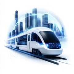 Naklejka premium Ai algorithms enhancing urban transportation efficiency smart cities digital art futuristic view innovation