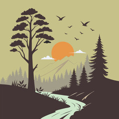 A clean and straightforward depiction of trees the essence of nature.