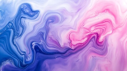 Obraz premium Fluidly Swirling Abstract Digital Painting: Dreamlike Pink and Blue Hues. AI Generated