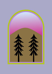 A minimalistic illustration of trees showcasing the beauty of nature.