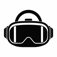 VR Headset Black Silhouette Vector