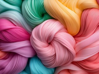 Abstract Pastel Fabric Texture Swirls Waves Colors Design