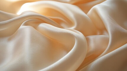 Obraz premium Elegant Draped Beige Silk Fabric Texture