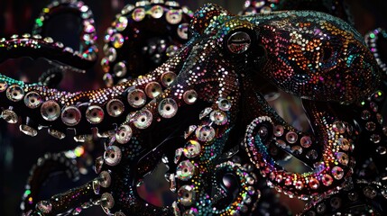 Obraz premium A vibrant, detailed depiction of an octopus showcasing intricate textures and colors.