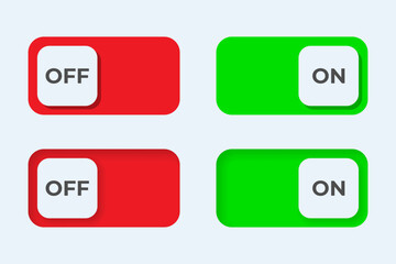 Vector illustration of On and Off slider on isolated background