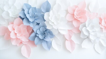 Pastel Paper Flowers Background Wedding Decor Crafts