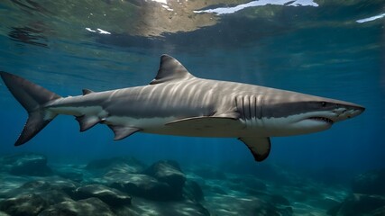 Fototapeta premium Northern River Shark in a Conservation Area: Protecting Its Natural Habitat