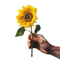 Person with sunflower