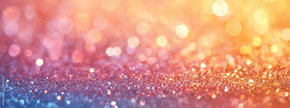 Aufkleber pastel rainbow glitter background featuring a soft bokeh effect, creating an enchanting and dreamy a