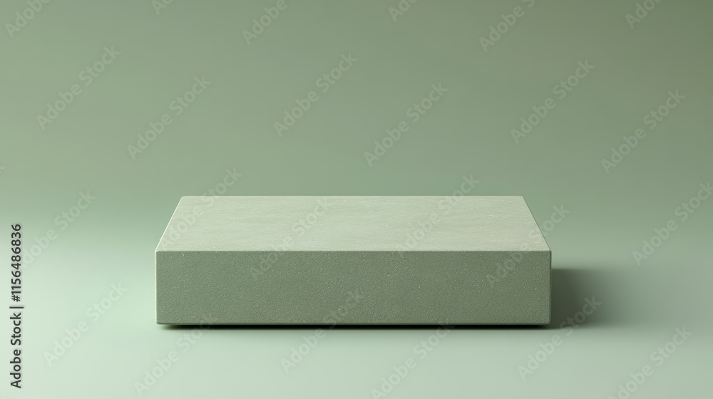 Aufkleber rectangular green podium with a matte finish, centered on a light green gradient background