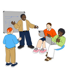 Office workers having a meeting or a brainstorm