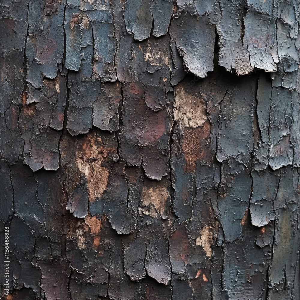 Leinwandbilder processed collage of old black tree bark surface texture. background for banner, backdrop or texture
