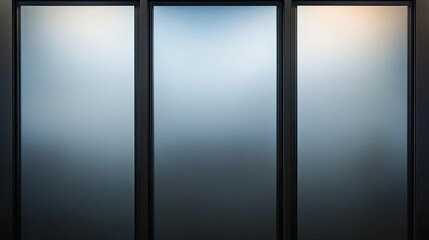Fototapeta premium Triple Panel Frosted Glass Door with Black Frame