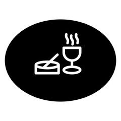 Tray icon with drinks and cups.