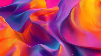 Obraz premium Vibrant Digital Painting: Abstract Swirling Colors in Vivid Hues. AI Generated