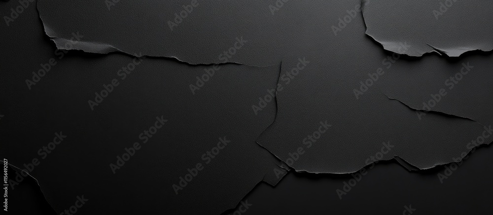 Aufkleber textured black paper background with cracked surface isolated for design and typography applications