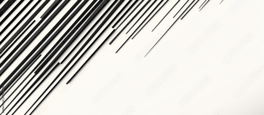 Poster minimalist black angular lines on white background for modern art or design layout with ample space 