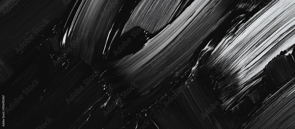 Poster abstract black oil brushstroke texture with dynamic modern art aesthetic and space for custom text o
