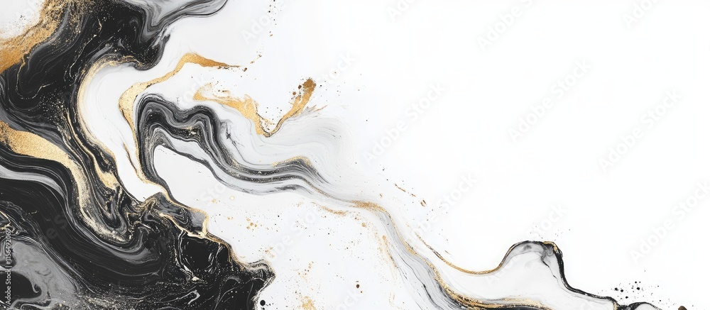 Poster elegant black and gold marble texture with space for custom text or design elements