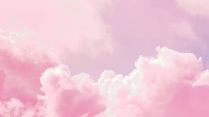 A serene sky filled with soft pink clouds, evoking a dreamy and tranquil atmosphere.
