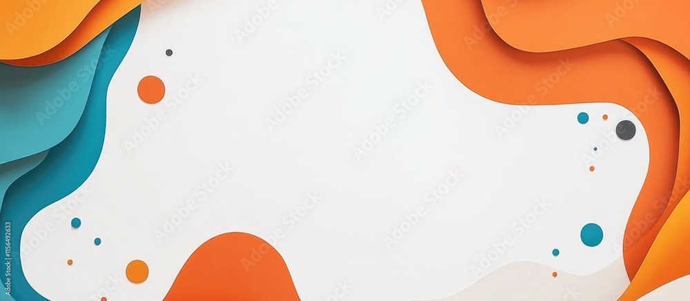 Poster colorful abstract background with layered shapes and blank copyspace for text and financial market c