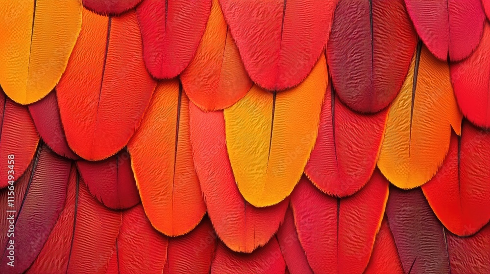 Poster vibrant abstract background of intricate dark red and orange feathers showcasing warm tones and text