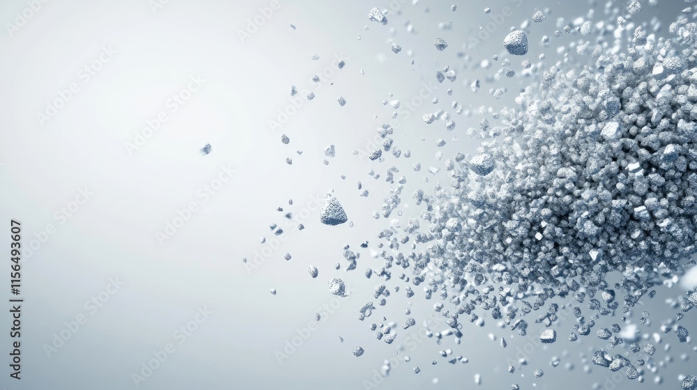 Poster aero dispersion of advanced particles for sustainable production abstract background with copyspace 