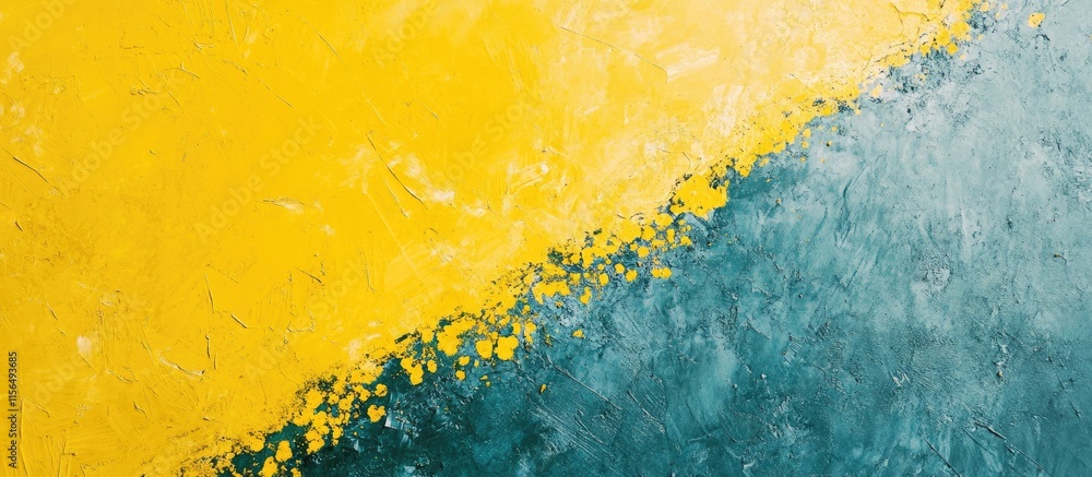 Poster aerial view of vibrant canola and rapeseed fields showcasing contrasting yellow and green colors wit
