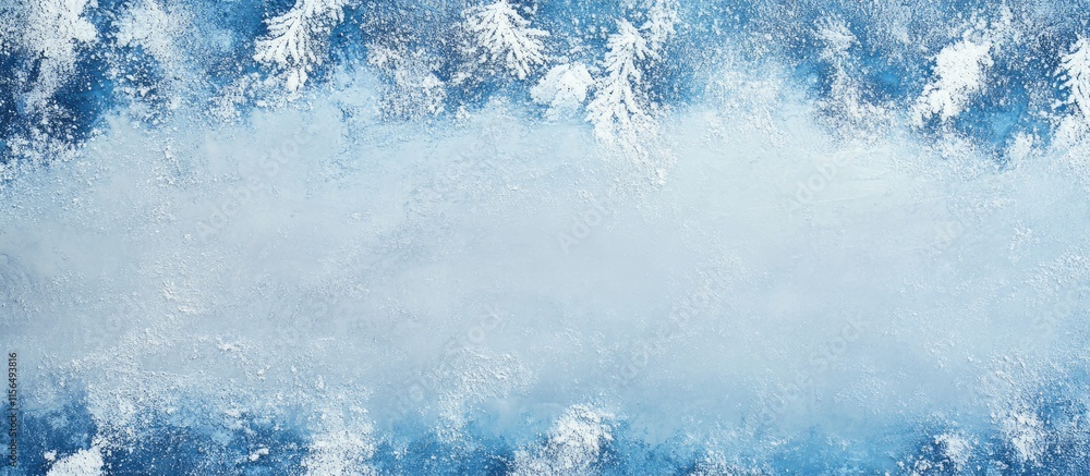 Aufkleber aerial view of a snow and ice covered road with a clear space for text advertisements or messages in