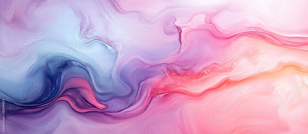 Poster dreamy abstract pink and blue watercolor flow texture background with ample copy space for text and 