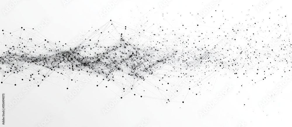 Poster abstract dotted geometric connection network illustrating big data and social communication with spa