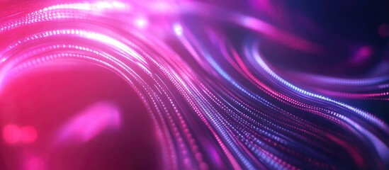 Abstract luminous electronic background with flowing lines and lights for technology innovation themes and customizable text space