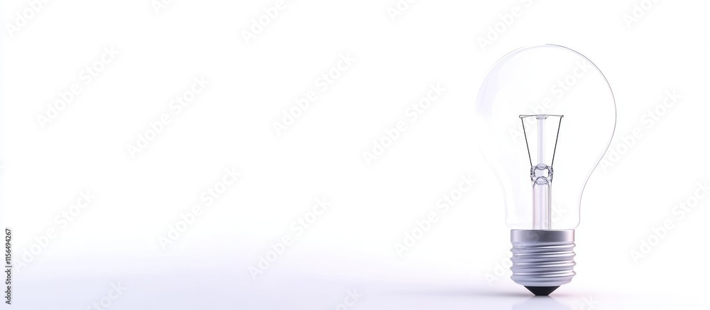 Poster 3d illustration of a light bulb symbolizing innovative ideas with clear space for customizable text 