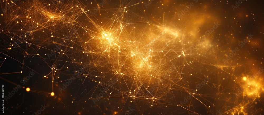 Poster abstract digital network background with glowing elements and space for text suitable for technology