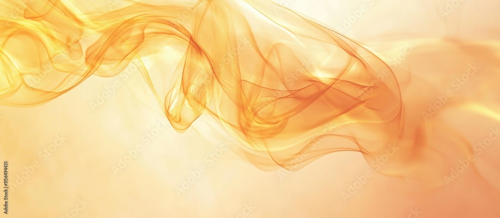 Poster soft ethereal orange flowing smoke abstract background with ample space for text and design elements