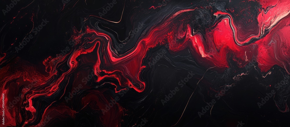 Aufkleber black marble abstract background with deep red veins exuding luxury and elegance perfect for design 