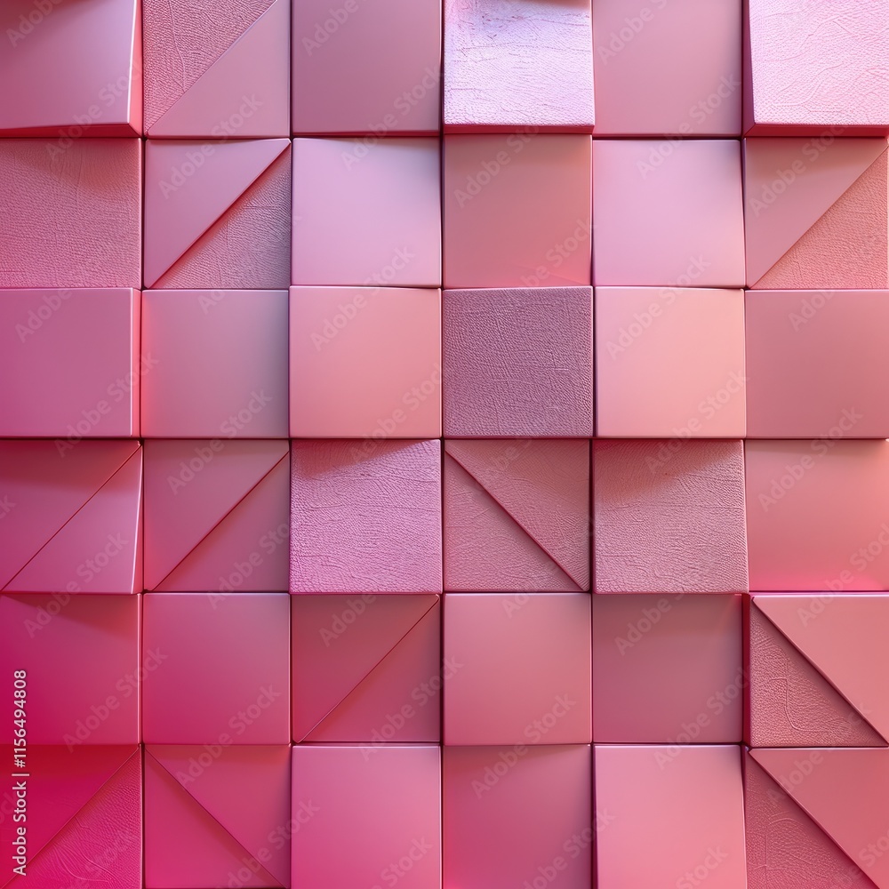 Aufkleber a textured arrangement of pink geometric shapes creating a visually appealing backdrop.