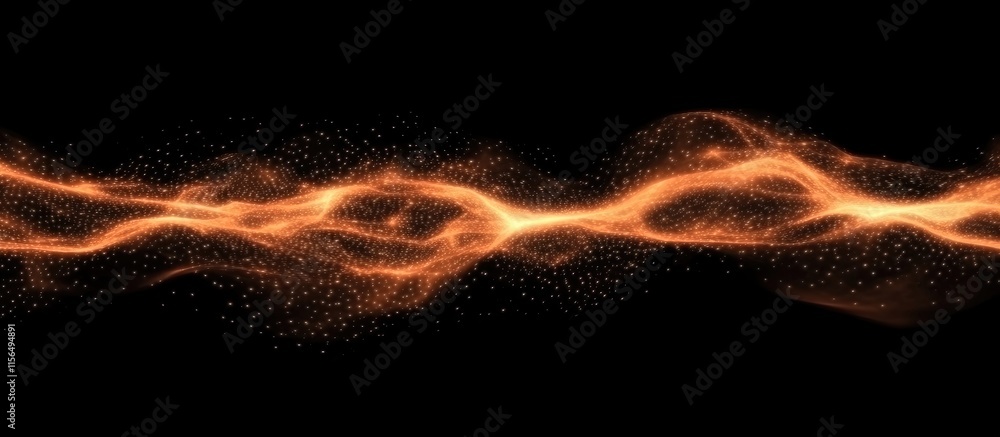 Poster abstract electric wave with vibrant lightning effect and blank space for custom text insert in dark 