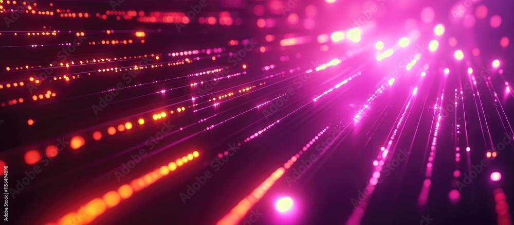 Poster abstract luminous lines and lights in vibrant colors for technology innovation concepts with space f